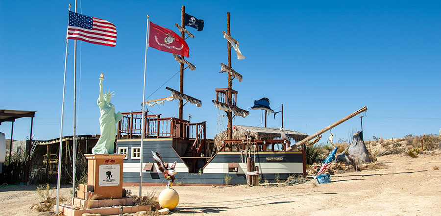 Pirate ship themed home in Terlingua.
